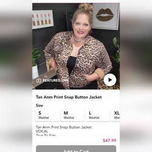 Tan leopard print snap button jacket